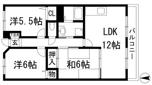 グリーンコート逆瀬の物件間取画像